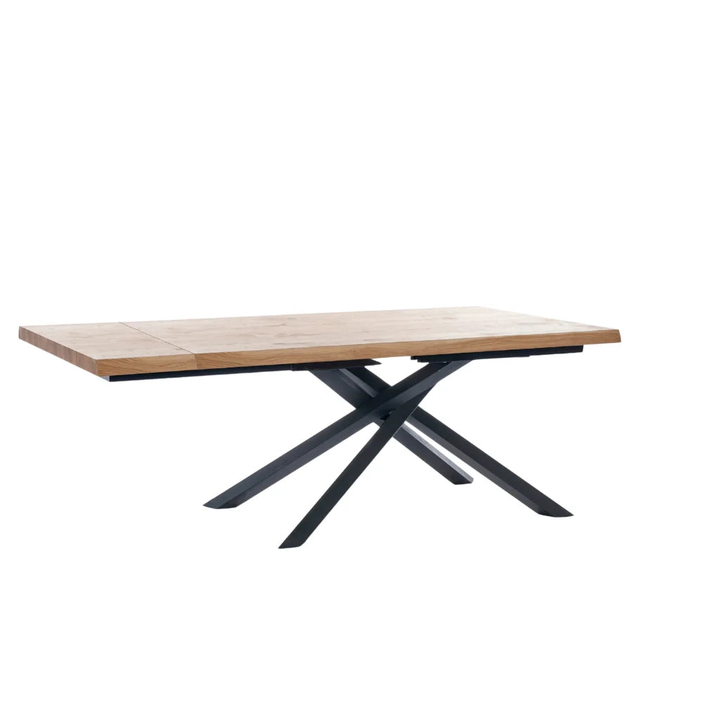 Tavolo da pranzo allungabile in legno impiallacciato rovere naturale Blake 200-300x100 cm fino a 12 posti Made in Italy | Duzzle