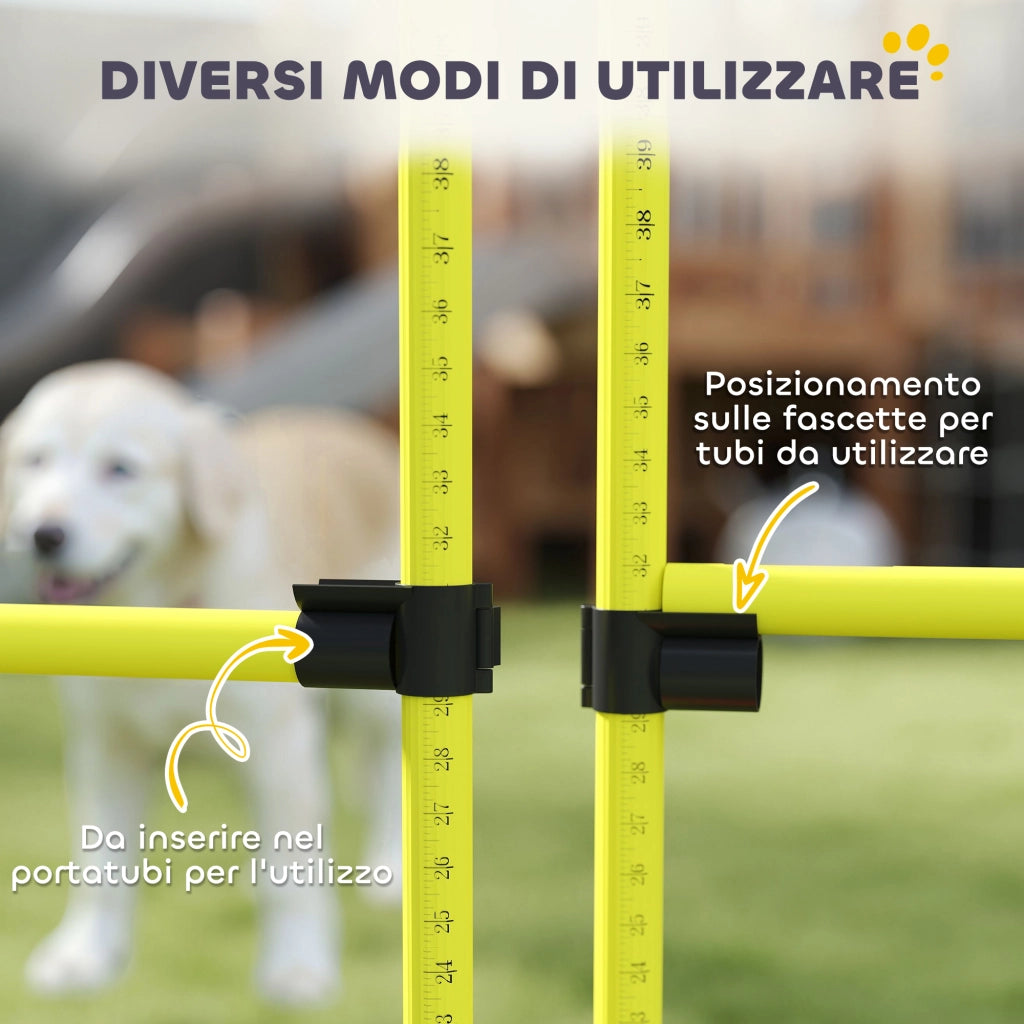 Set Ostacoli Agility per Cani ¨C Zephmum ¨C Giallo con Borsa Trasporto