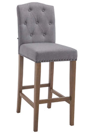 Sgabello Louise in tessuto antico chiaro,grigio chiaro