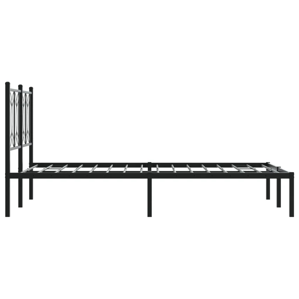 Letto matrimoniale | Letto per adulti | Giroletto con Testiera in Metallo Nero 120x190 cm