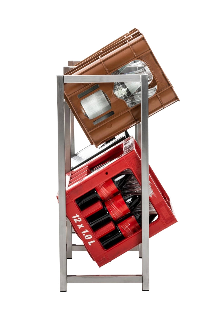 Scaffale Porta Casse di Bibite Lennert per 4 casse,acciaio
