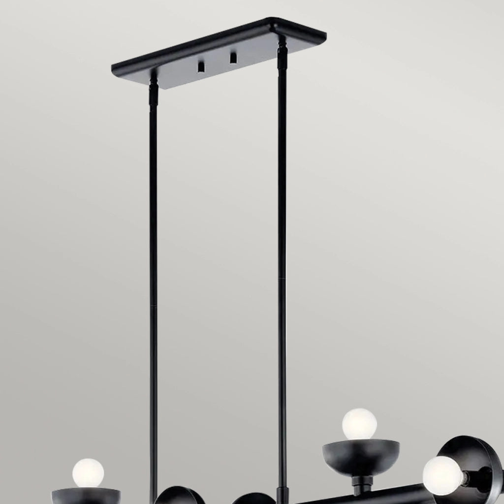 Lampada sospesa Palta loft nera 122cm 10xE14 Kichler