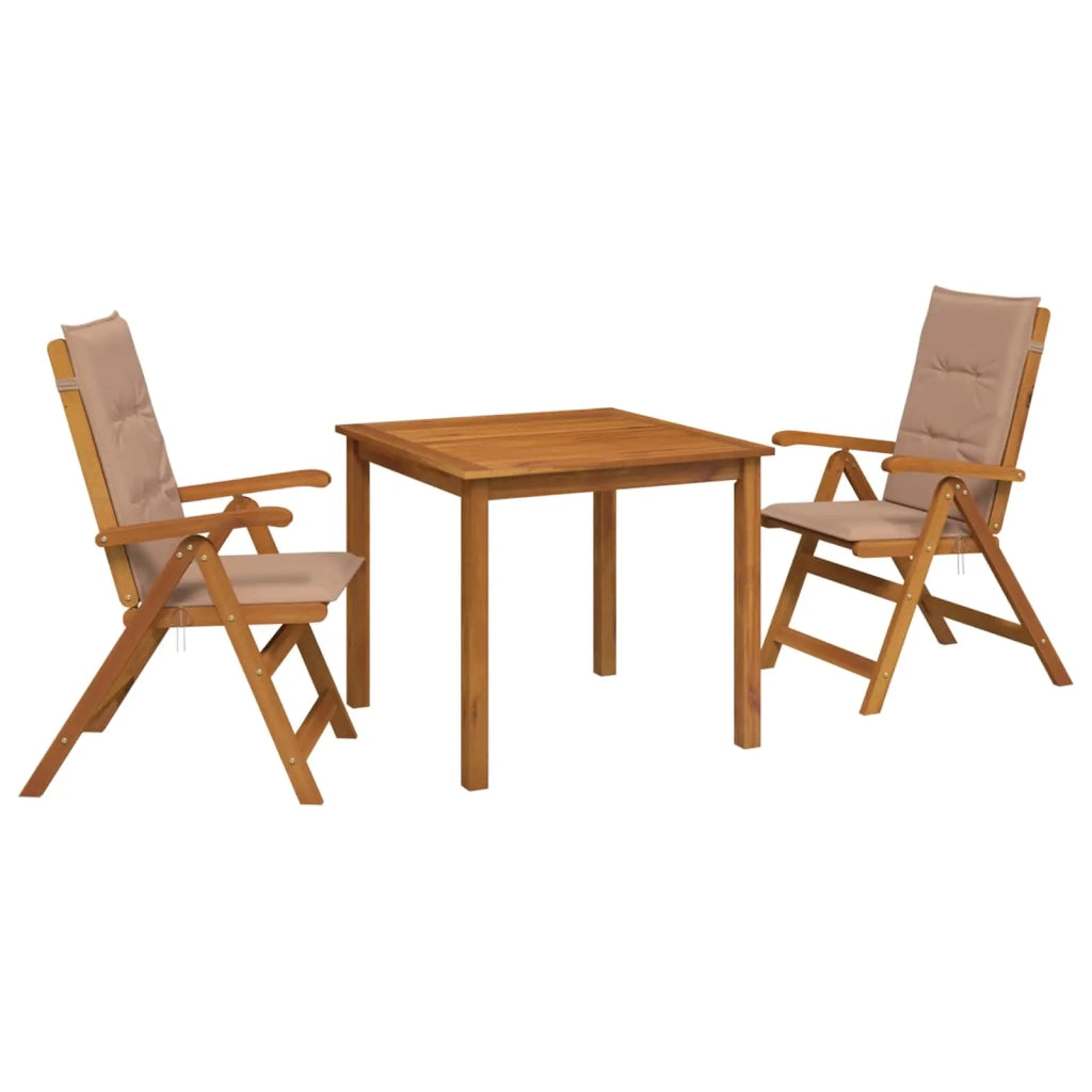 Set da pranzo da giardino 3 pezzi Naturale 3434593