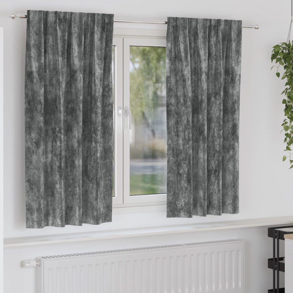 Tende di Velluto 2 pcs con Occhielli Grigio 175x140 cm