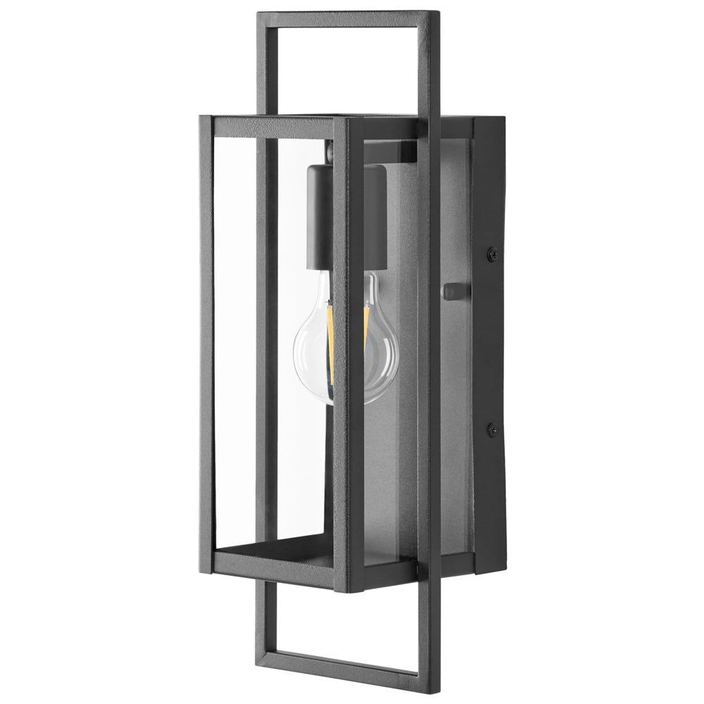 Applique da esterno in metallo nero, stile moderno, per porta d'ingresso e portico