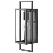 Applique da esterno in metallo nero, stile moderno, per porta d'ingresso e portico