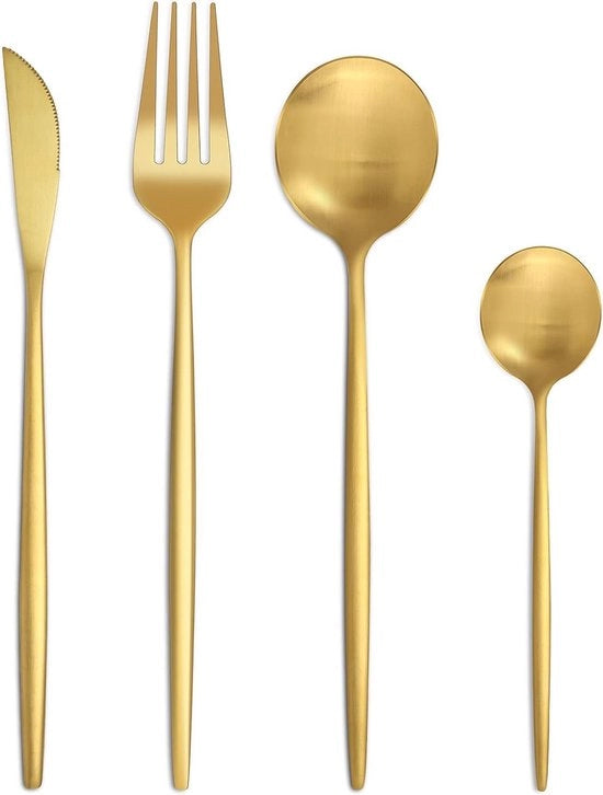 Set da tavola da 24 pezzi per 6 persone - Acciaio inossidabile resistente al lavastoviglie