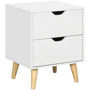 Comodino ¨C zephmum ¨C 2 cassetti, bianco, 40x35x50.5 cm