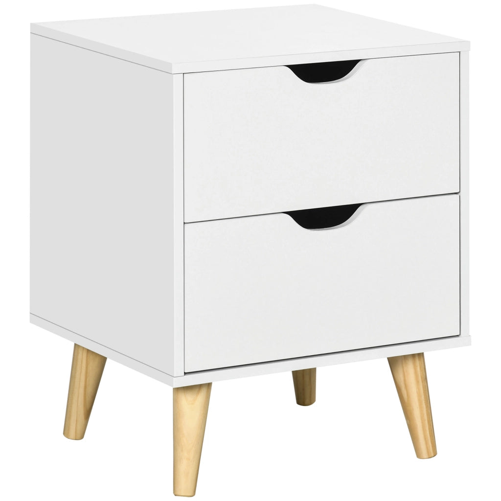 Comodino ¨C zephmum ¨C 2 cassetti, bianco, 40x35x50.5 cm