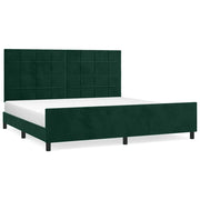 Letto matrimoniale | Letto per adulti | Giroletto senza Materasso Verde Scuro 200x200 cm in Velluto