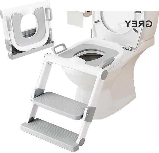 Sedile per bambini - riduzione seduta con scala - pieghevole senza montaggio - Altezza sedile per ragazzi - ragazze - Riduttore di seduta con scala - adattatore per il bagno - Toilet-brille per bambini