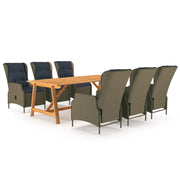 Set Mobili da Pranzo per Giardino 7 pz Marrone cod mxl 51597
