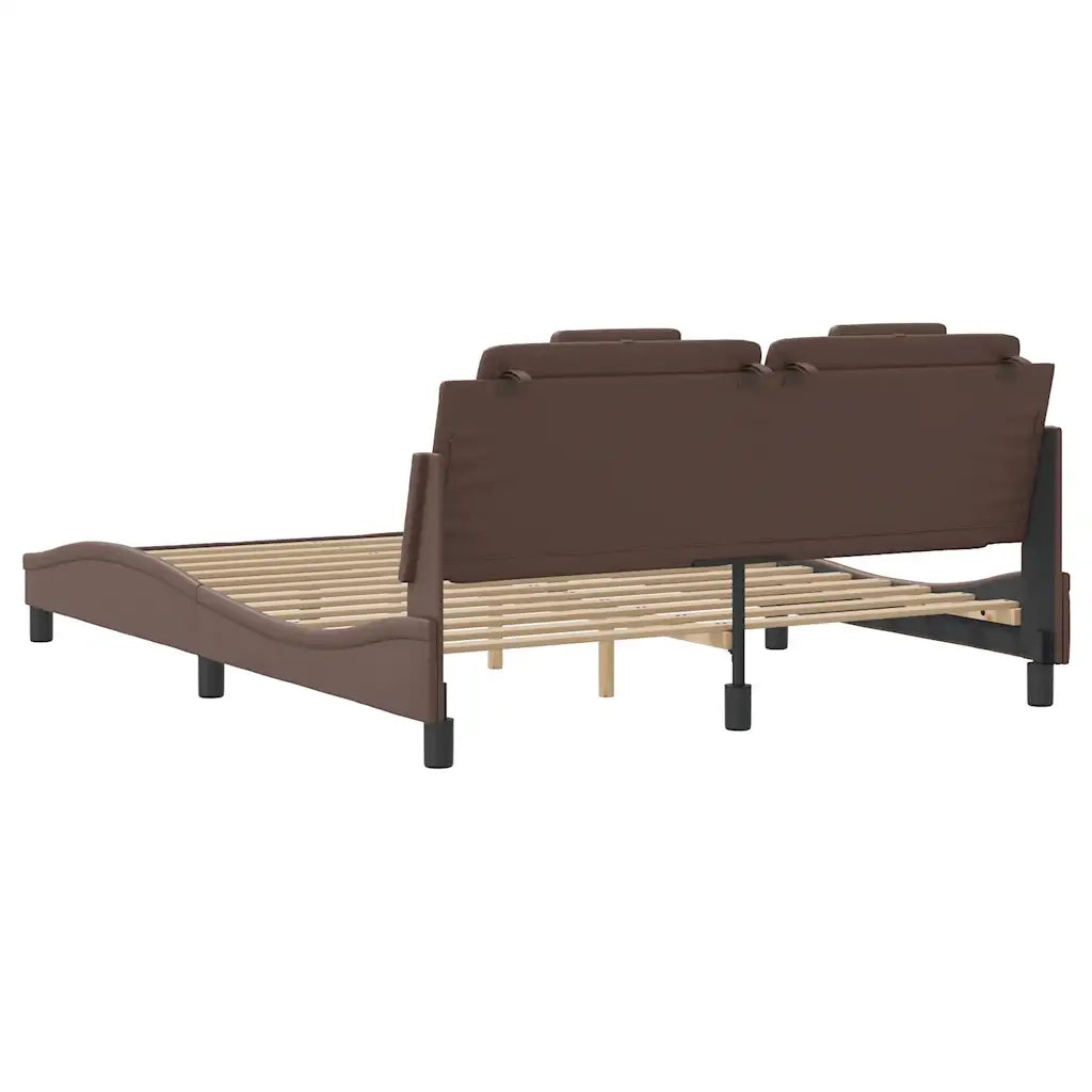 Giroletto Viana senza Materasso Marrone 160x200 cm in Similpelle 3208105