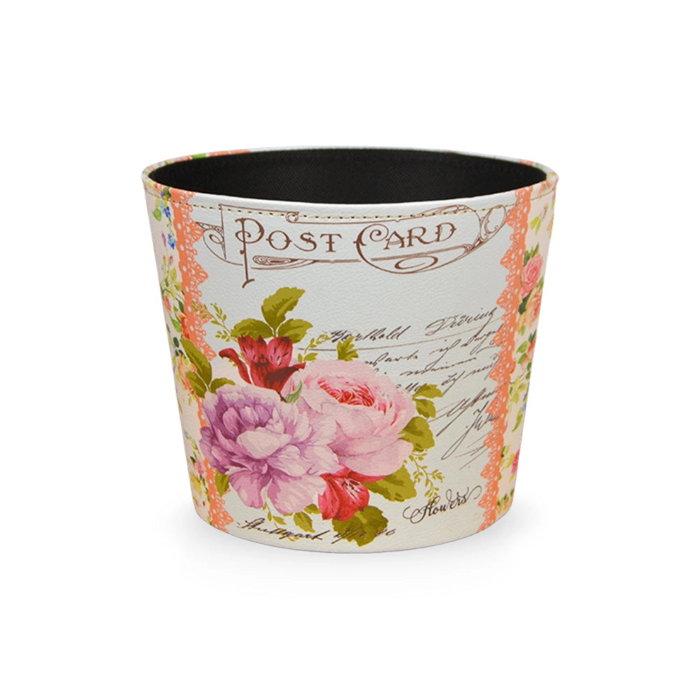 Vasi caspò cestino in plastica fantasia floreale cm 19 x 15x h 17 set da 3