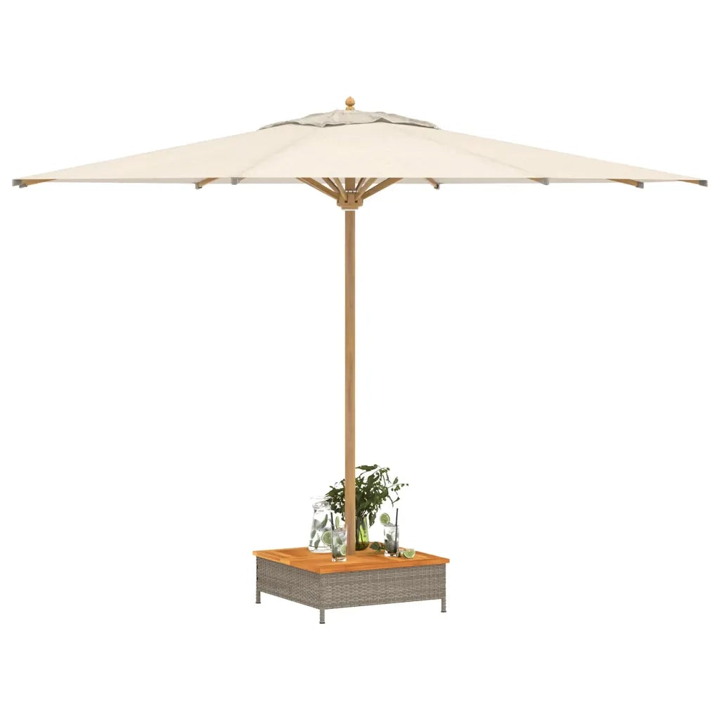 Copertura Base Ombrellone Grigia 70x70x25cm Polyrattan e Acacia 365953