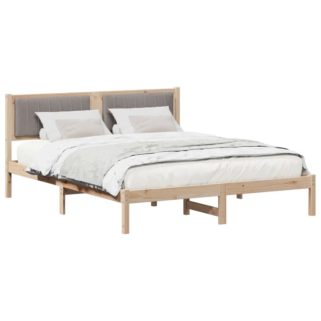 Letto con Testiera Rivestita Talpa 150 x 200 cm Pino massello 878252