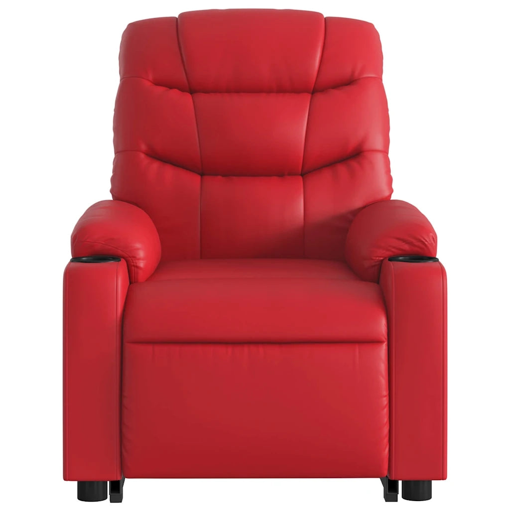 Poltrona Alzapersona Reclinabile Elettrica Rossa in Similpelle 3206618