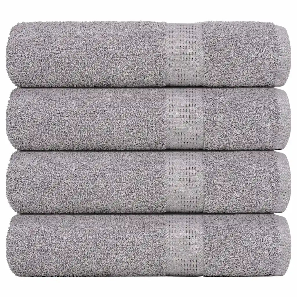 Asciugamani 4 pz Grigio 50x100 cm 360 g/mÂ² 100% Cotone