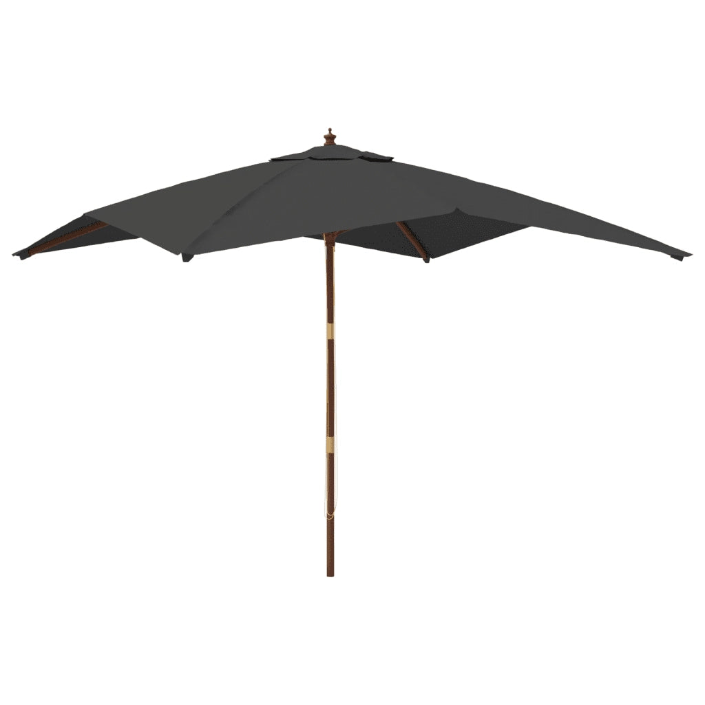 Ombrellone Giardino-Ombrello da Balcone con Palo in Legno Antracite 300x300x273 cm