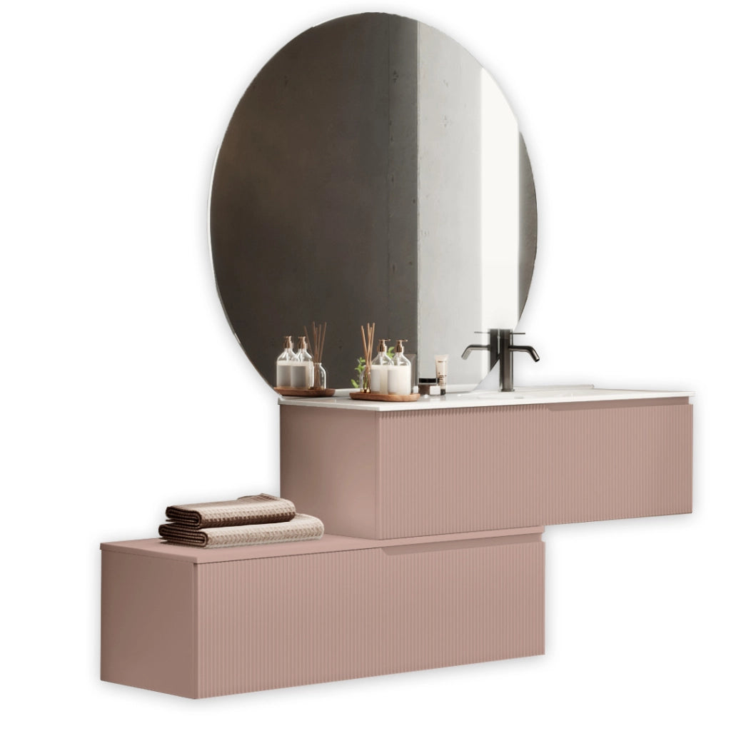 Composizione vasca DX 4 pezzi VENERE rosa cipria