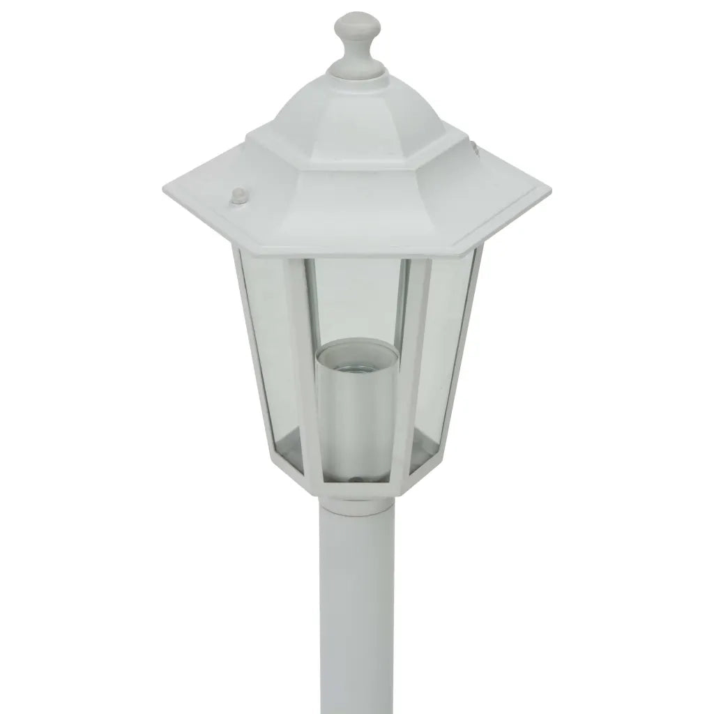 Set di 6 luci da giardino funzionali con paletto 110 x 19 cm alluminio bianco 02_0045891
