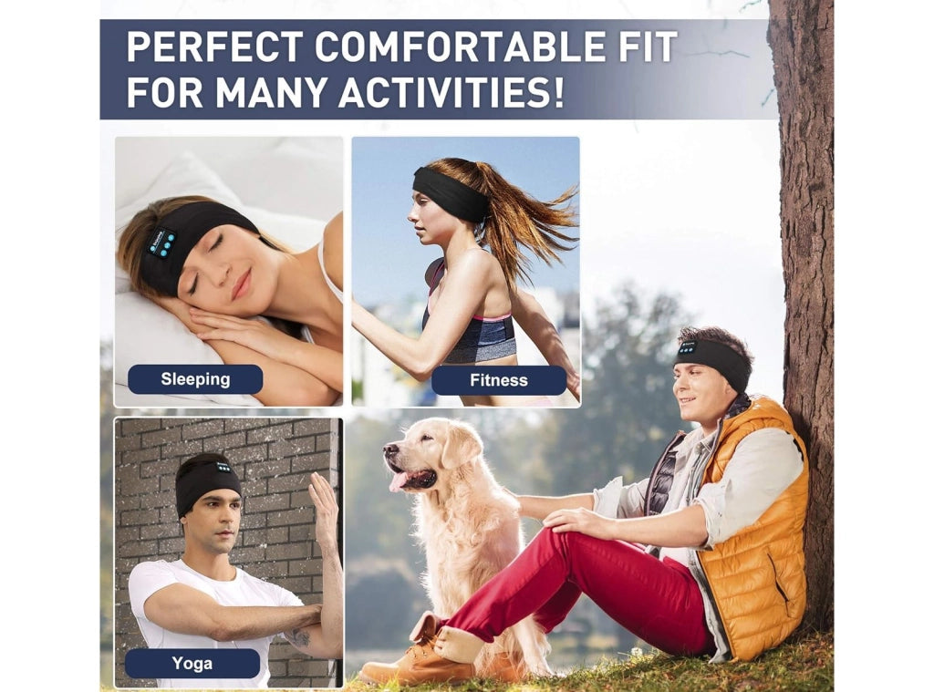 Cuffie Fascia Sportiva con Ultra Sottili HD Stereo Altoparlanti Perfette per Sport Traversine Laterali Viaggi Aerei Meditazione e Relax Unisex