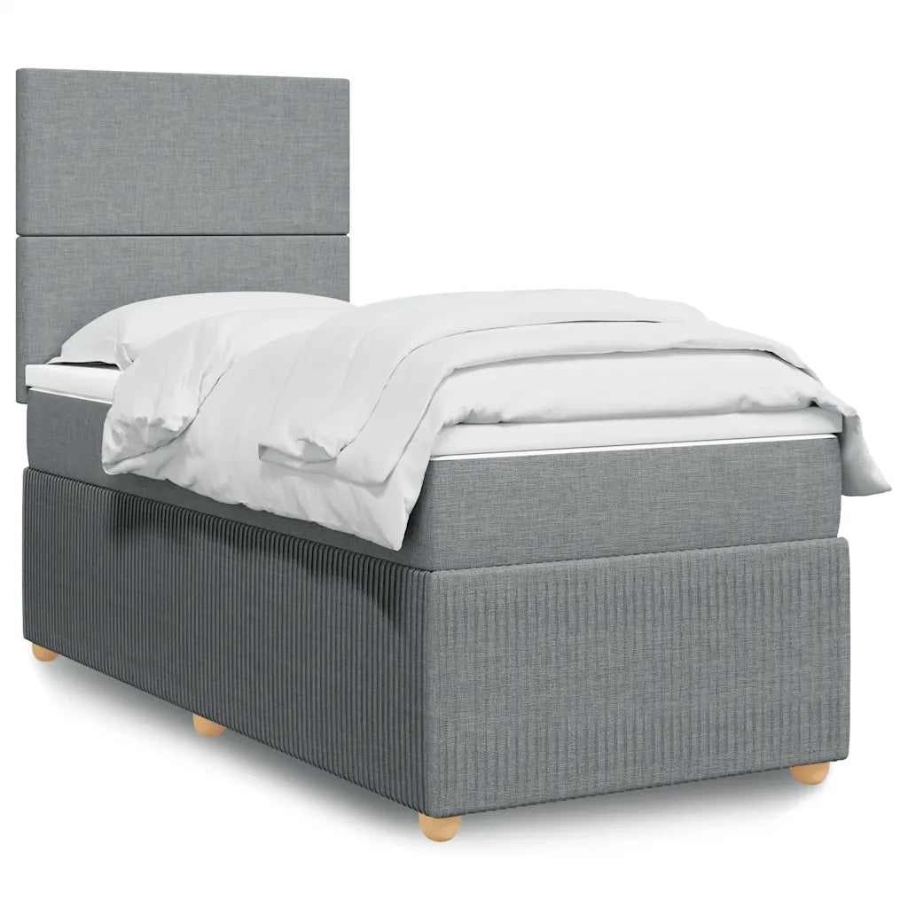 Giroletto a Molle con Materasso Grigio Chiaro 90x200 cm Tessuto 3291932