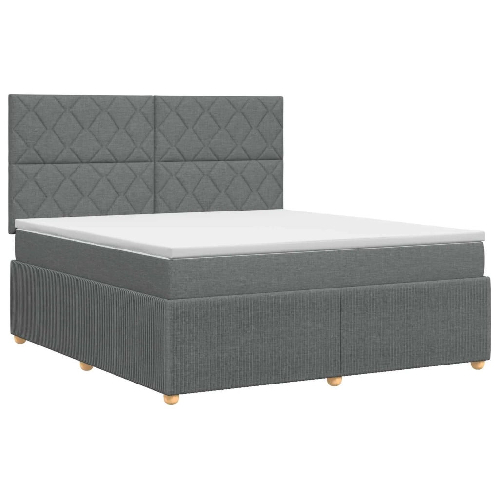 Letto box spring con materasso Grigio Scuro 140 x 190 cm 3454397
