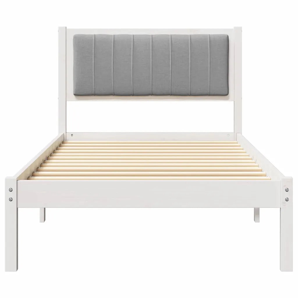 Letto con Testiera Rivestita Grigio chiaro 90 x 200 cm 878288