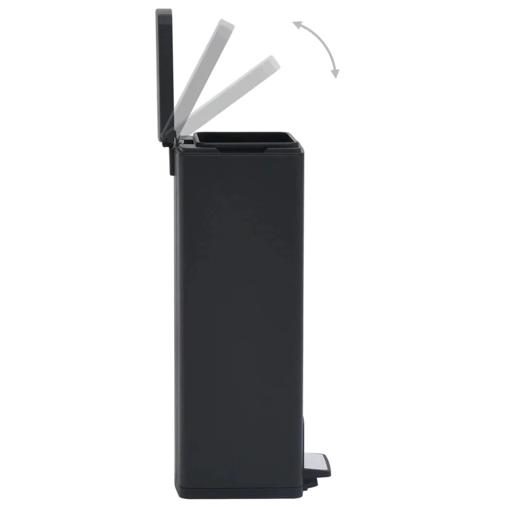 Pattumiera a pedale anti-impronta in acciaio inox da 30 litri nera 02_0006099