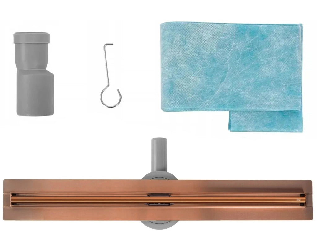 Scarico Lineare Rea Neox Slim Pro Brushed Copper 90