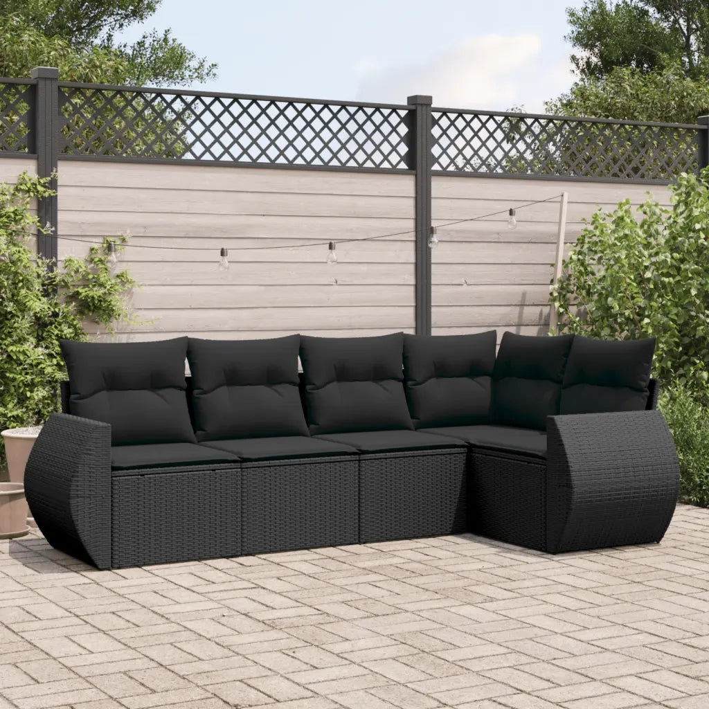 Set Divani da Giardino 5 pz con Cuscini in Polyrattan Nerocod mxl 92731