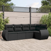 Set Divani da Giardino 5 pz con Cuscini in Polyrattan Nerocod mxl 92731