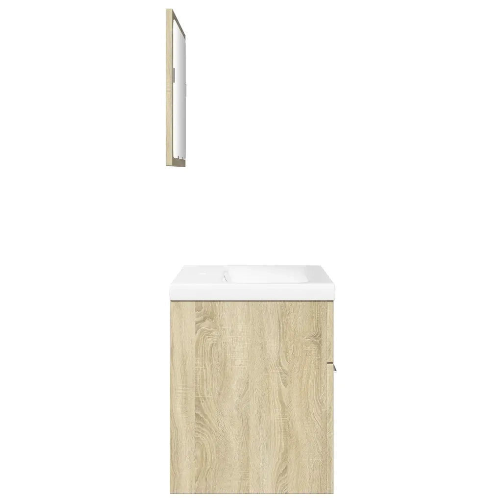 Set Mobili da Bagno 3 pz Rovere Sonoma in Legno Multistrato 3324987