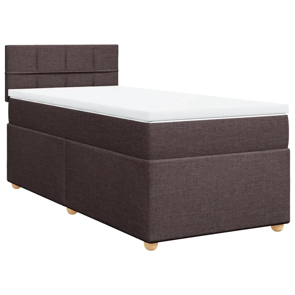 Giroletto a Molle con Materasso Marrone Scuro 90x190cm Tessuto 3288838