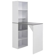 Table de bar avec armoire Blanc 115x59x200 cm