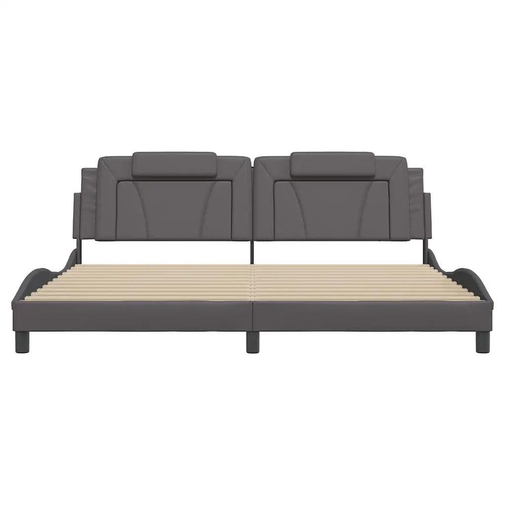 Giroletto con Luci LED Grigio 200x200 cm in Similpelle