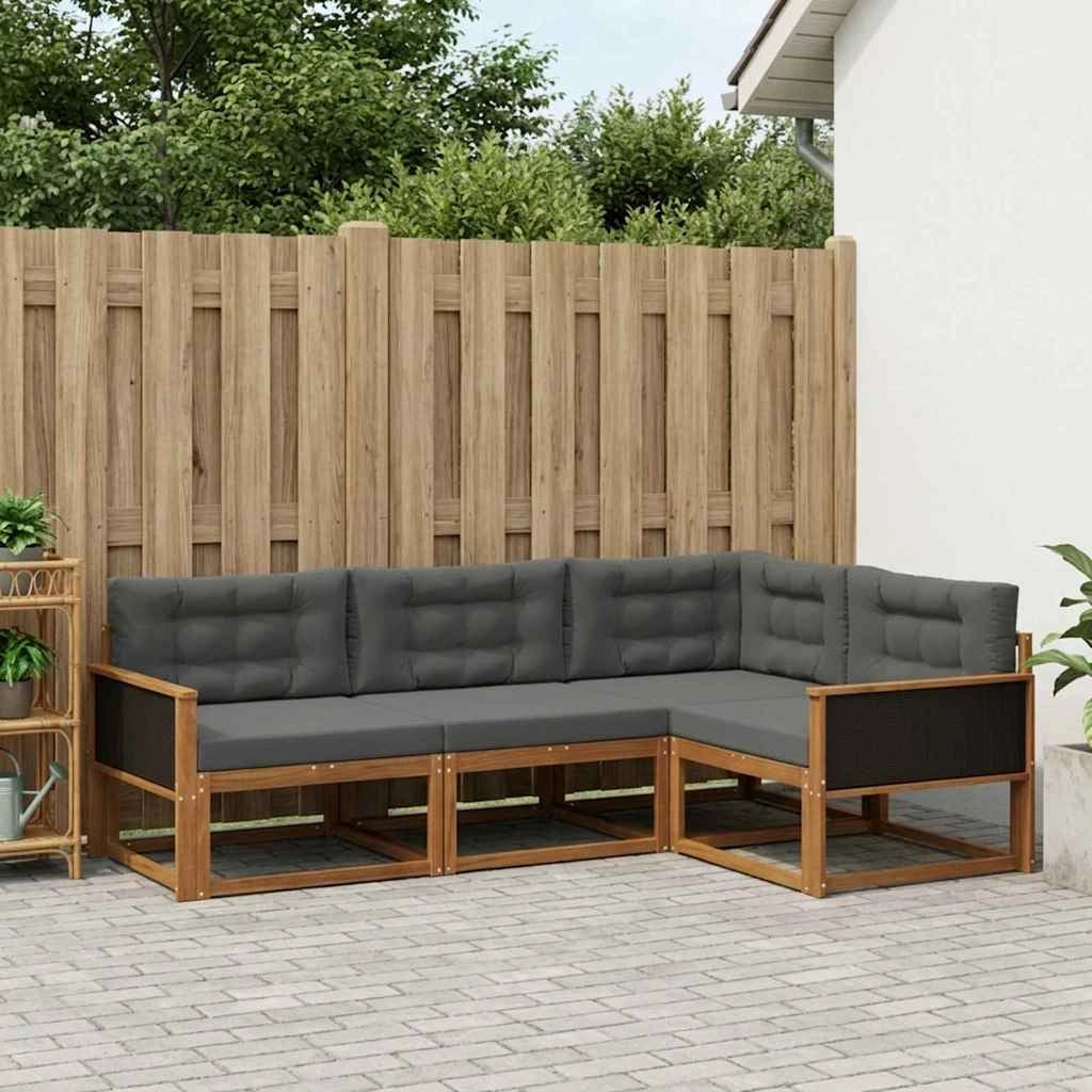 Set di divani da esterno 4 pz Naturale e Antracite 3382515