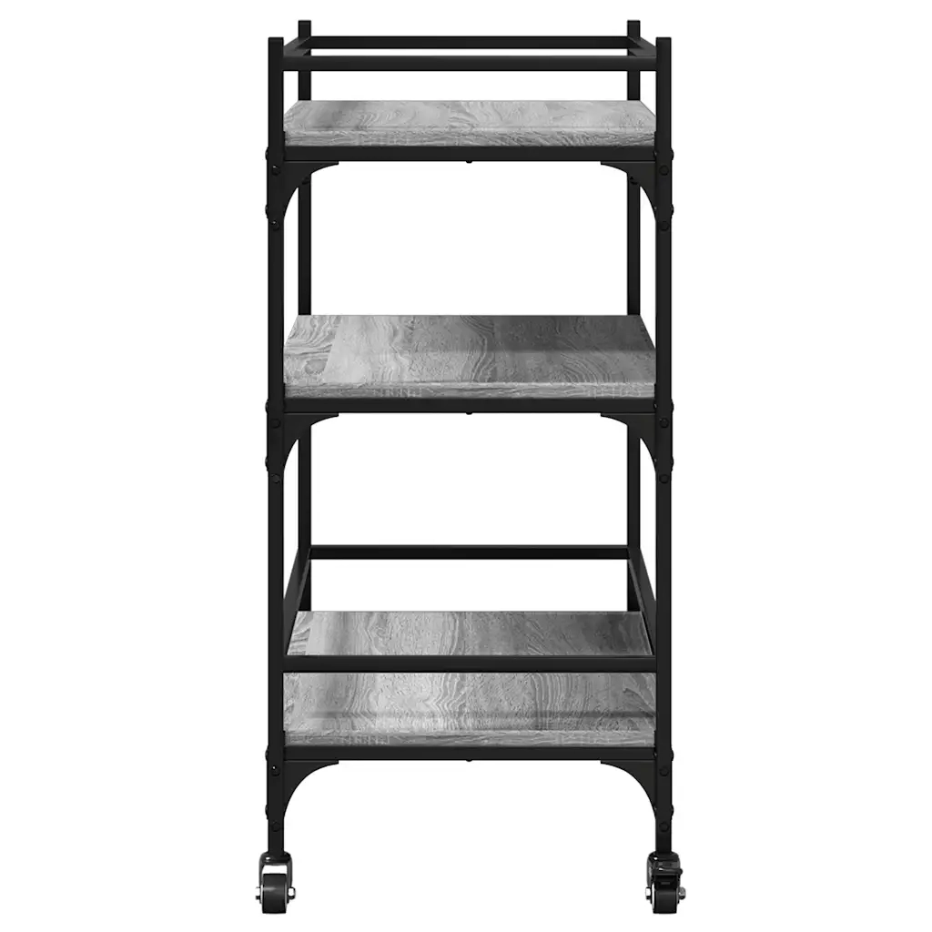 Carrello da Cucina-Scaffale per Cucina Grigio Sonoma 65x40x86,5cm Legno Multistrato