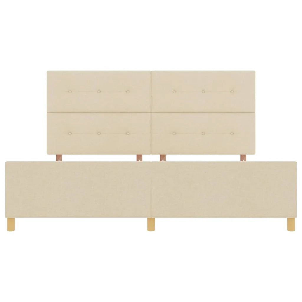 Struttura del letto con testiera Crema 200 x 200 cm Tessuto 3344758
