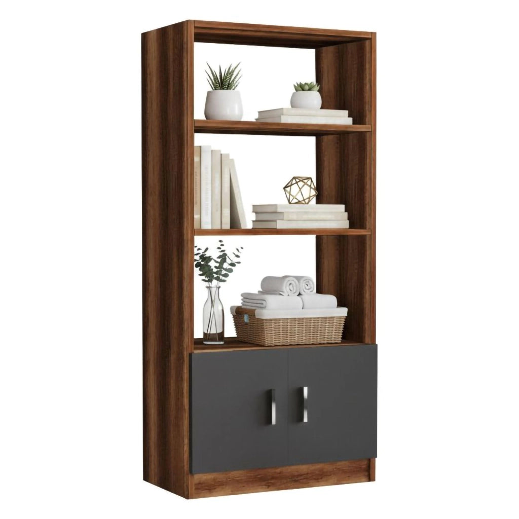 Biblioteca Patty, Libreria 3 Ripiani, 64x38x140h cm Marrone Noce