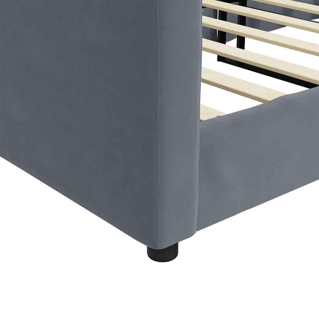 Letto da Giorno Grigio Scuro 90x200 cm in Velluto