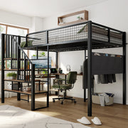 letto alto in metallo e legno nero 140 x 200 cm