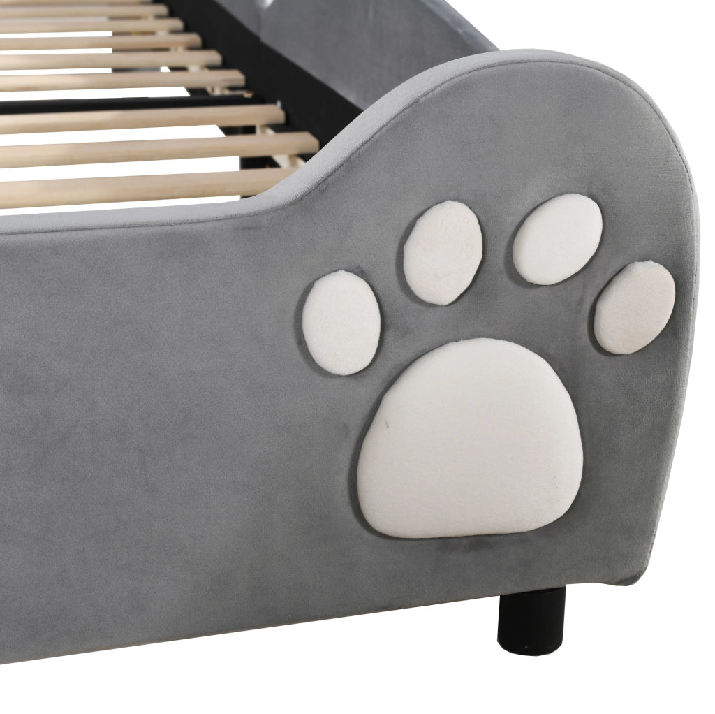 Letto per bambini a forma di orso, 90 x 200 cm, grigio