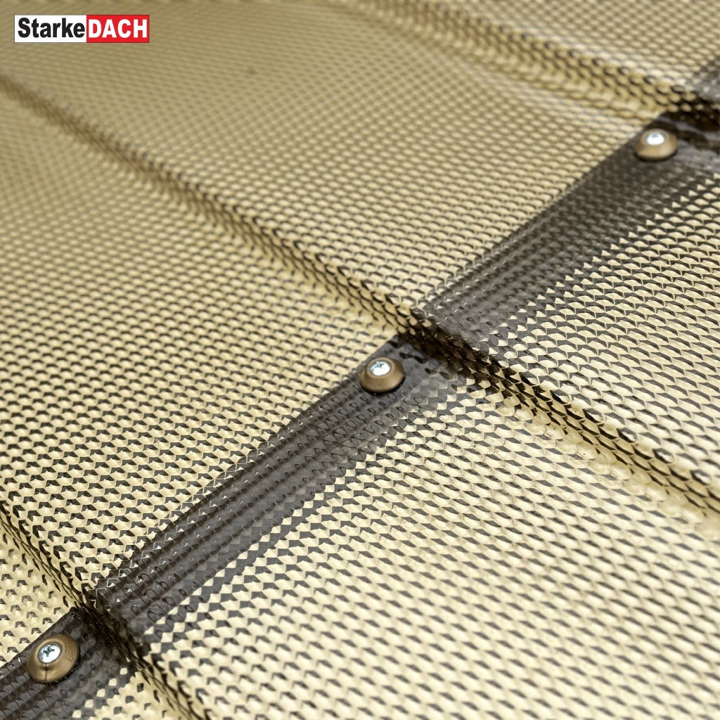 Tettoia con telaio in alluminio STARKEDACH DIAMONDS Straight T-150 7016 con rivestimento monolitico in policarbonato