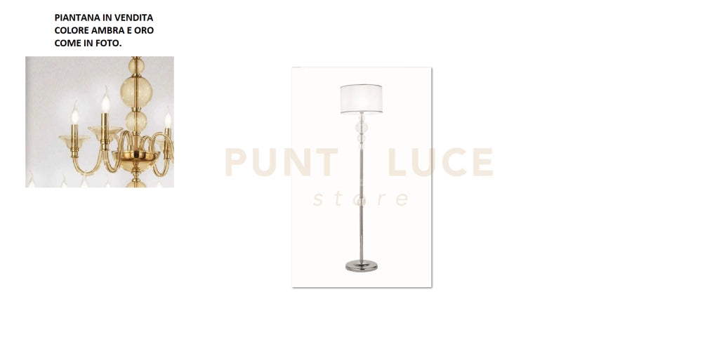 PIANTANA TEBE AMBRA E ORO 1 LUCE ATTACCO E27 D.40CM