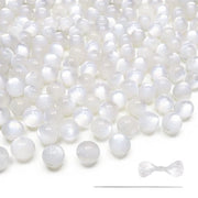Acquario con 100 pezzi - 8 mm - Perle con forma di occhio di gatto - Creazione di gioielli - Filo elastico - Aghi per perle - Acquario lucido in plastica