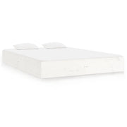 Letto matrimoniale | Letto per adulti | Giroletto Bianco in Legno Massello 200x200 cm
