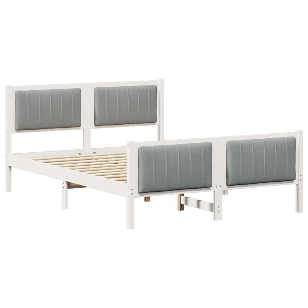Struttura del Letto Bianco e grigio chiaro 140 x 190 cm 3394327