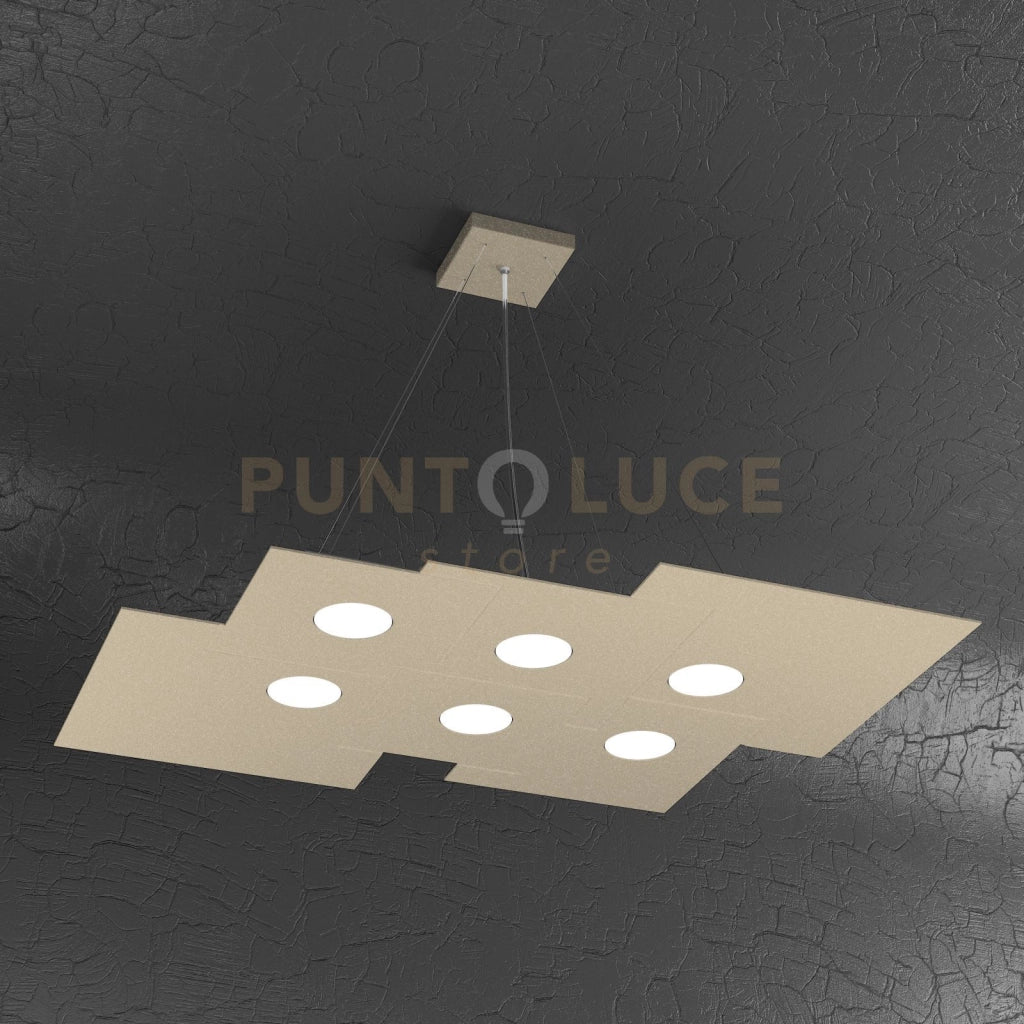 PLATE SOSPENSIONE 6 LUCI SABBIA 1129-S6 R-SA
